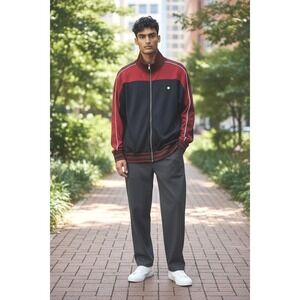 Bjorn Borg Ace Retro Track Jacket Tennis Champ Sz L Full Zip Navy Red Colorblock